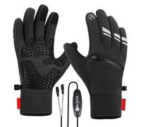 Heated Gloves - Winter Touchscreen Waterproof | Battery Powered Electric Heating Gloves, Rechargeable Heated Glovves - Three Temperature Settings Touchscreen Warm Heat Hand Warmers with Pockets