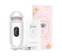 Heated Lash Curler, USB Rechargeable Wand with Quick Heating and Adjustable Temperature, Ergonomic Heated Eyelash Curler Tool for Lifting Curling Natural or False Lashes at Home 14x6x3.7cm