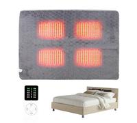 Heated Mattress Pad, Electric Flannel Blanket, Five Heat Level Bed Topper, Winter Warming Tool, Household Sleep Supply, Bedding Accessories, Gray Size Plus Auto Shut Off Feature For Comfort