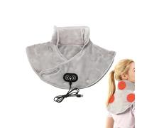 Heated Neck Shoulder Wrap - Weighted Heating Pad with Vibration for Daily Relief | Soft Fabric with Auto Shut Off, Adjustable Warmth Levels, Relaxing Brace Support, Home Office Use