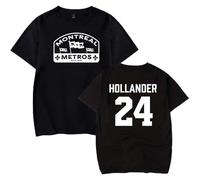Heated Rivalry Hollander 24 Merch, maglietta unisex casual girocollo a maniche corte, Nero , M