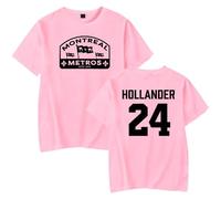 Heated Rivalry Hollander 24 Merch, maglietta unisex casual girocollo a maniche corte, rosa, M