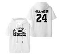 Heated Rivalry Hollander 24 Merch T-shirt con cappuccio unisex a maniche corte abbigliamento casual, bianco, M