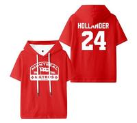 Heated Rivalry Hollander 24 Merch T-shirt con cappuccio unisex a maniche corte abbigliamento casual, Rosso, M
