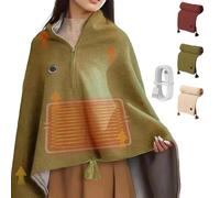 Heated Shawl, 2025 New Portable Heated Shawl,USB Powered, 3 Heat Settings, to Keep The Stomach, Knees & Legs Warm While Sleeping, for Home Travel Camping (Green)