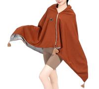 Heated Shawl Wraps for Women, Heated Shawl Cordless With 3 Heat Levels, Soft Usb Rechargeable Wearable Throw With Zipper For Home, Office, Travel & Camping (Red)