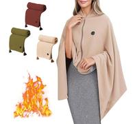 Heated Shawl Wraps for Women, Portable Soft Rechargeable Cordless Heated Blanket, Lightweight USB Powered Heating Scarf, The Best Gifts for Your Girlfriend In Winter (Khaki)