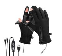 Heated Thermal Gloves, Usb Charging Waterproof Mittens, 3-Temp Settings Heated Gloves, Anti-Slip Windproof Winter Glove, Outdoor Sports Glove, for Work Skiing Motorcycle Running Fishing Hiking