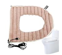 Heated Toilet Seat Warmer, Adjustable Temperature Toilet Pad, Soft Usb Powered Bathroom Cover for Cold Weather Comfort, Washable Cozy Seat Cushion, 17.32x14.57x0.79 Inches