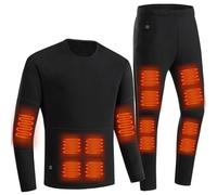 Heated Underwear for Men 5v 3 Gears Heated Thermals Clothing And Pants 22 Heating Regions Washable Body Suit with Warm Fleece Lined And USB Port Pocket for Men Winter XXL