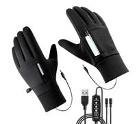 Heated Winter Gloves - USB Powered Touchscreen Thermal Hand Warmers | Electric Thermal Gloves, Windproof Cycling Gear | Adjustable Heat Levels, Ski Driving Riding Outdoor Cold Weather Protection