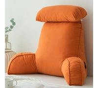 HEATHE Cuscino da Lettura con braccioli,Cuscino per Letto,Cuscino Schienale Divano,Cuscino di Supporto,per Leggere/Rilassarsi/Guardare La TV,75×40×50 cm (Orange)