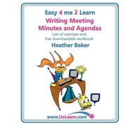 Heather Baker Writing Meeting Minutes and Agendas; Taking Notes of (Tascabile)
