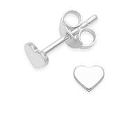 Heather Needham Sterling Silver Heart Earrings - piccoli orecchini a cuore piatto - TAGLIA: piccola 4mm. Molto più piccolo che nella foto - Confezione regalo 5010