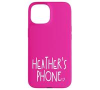 Heather's Phone Heather Nome Personalizzato Bianco Rosa Custodia per iPhone 15