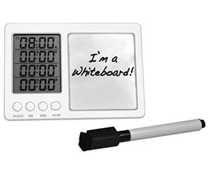 Heathrow Scientific HD120365 - Timer a 4 posizioni, con lavagnetta magnetica e pennarello, 123 x 86 x 24 mm