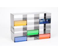 Heathrow Scientific HD2862HE - Sistema di stoccaggio orizzontale per congelatore verticale standard, con 15 ripiani per scatole da 53 mm di altezza, in acciaio