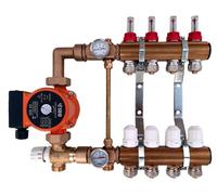 Heating-Install, set di regolazioni fisse per riscaldamento a pavimento, 10 cerchi, gruppo di miscelazione, gruppo di controllo della temperatura, distributore di riscaldamento, pompa di circolazione