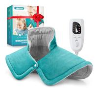 Heating Pad for Neck and Shoulders, 2lb Weighted Neck Heating Pad for Back Pain Relief, 6 Heat Settings 4 Auto-Off, Gifts for Women Men Mom for Christmas, Birthday, Mothers Day,17"x23" Blue