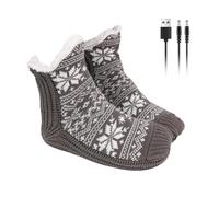 Heating Socks - Usb Powered Winter Foot Warmer for Men Women | Waterproof Fleece Lining Thermal Socks with Fast Heating Function, Soft Breathable Heated Sock for Outdoor Riding Hiking Camping, Gray