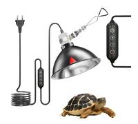 HeatingLux Lampada termica per tartarughe, lampada termica con timer per tartarughe, 200W lampada termica per terrario dimmerabile da 8,5 pollici, riflettore per rettili con attacco a morsetto