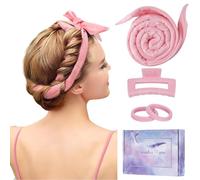 Heatless Curling Rod Headband, Upgraded 60" Extra Long Heatless Curls Headband Soft Hair Curlers to Sleep In Hair Rollers No Heat Curls (Pink)