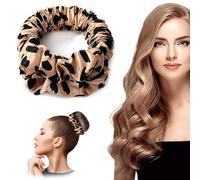 Heatless Hair Curler Heatless Curl Scrunchie Sleep Hair Tie for long hair overnight Hair Scrunchie Lazy Hair Roller to Sleep in Heatless Curling Rob Headband Soft Ponytail Hairband (Brown Dots)