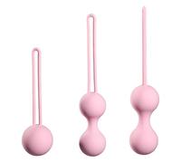Heatop Set di 3 palle di Kegel Ben Wa. Palline di Kegel per il serraggio vaginale, set da allenamento in silicone a 3 fasi, colore rosa
