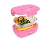 HeatsBox Go Light Lunch Box autoriscaldante per bambini, contenitore in acciaio inox da 540 ml, batteria integrata 100 W e controllo via app, scaldavivande portatile per scuola/viaggi/outdoor - Pink