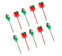 HEATSHAKING 10 Pezzi Penna a Sfera Campanellino e Piuma per Festa Scuola Decor, Penna Natalizia Originale Punta Fine e Scrittura Fluida in Plastica e Metallo