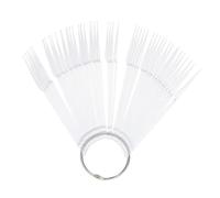 HEATSHAKING 100 pezzi Display Unghie Finte Ventaglio Pieghevole Tips Trasparenti per Colori Gel Art Pratico Espositore per Colori Lattiginosi Colorati per Manicure e Allenamento