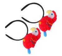 HEATSHAKING 2 Pezzi Fascia per Chioma Pappagallo Cartoon Rosso, Comoda e Adatta a Varie Forme della Testa, per Eventi di Carnevale e Feste Tropicali