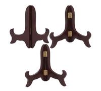 HEATSHAKING 3 Pezzi Supporto per Piatti Espositore da Tavolo in Legno Marrone