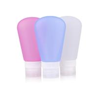 HEATSHAKING 3Pezzi Bottiglie Silicone Ricaricabili Viaggio Contenitori per Lozione e Bagnoschiuma Colori Variabili Rosa Trasparente