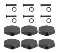 HEATSHAKING Accessori per Strumenti a Corda Resistenti e Facili da Fissare in Metallo Nero Set di 6 Pomelli per Accordatura Chitarra Elettrica