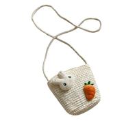 HEATSHAKING Borsa Tracolla Design a Secchiello in Paglia Leggera ed Elegante per Bambina la Spiaggia e Uscite Estive