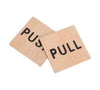 HEATSHAKING Cartelli in Legno per Porta Push Pull, 2 Pezzi Design Semplice, Facili da Usare, per Porte e Porte in Vetro di Negozi e Spazi Commerciali