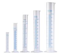 HEATSHAKING Cilindri Graduati Base Pentagonale Stabile e Resistente al Rotolamento Set in Plastica 5 Pezzi per Misurazioni di Liquidi in Scientifico e Processi Chimici