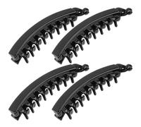 HEATSHAKING Fermagli per Chioma Banana Neri Denti Tensione Elevata Set 4 Pezzi Clip per Chioma Grande in PC per Acconciature da Lavoro e Spiaggia