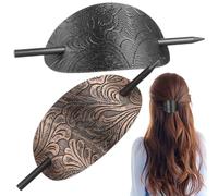 HEATSHAKING Fermaglio per Chioma in Pelle Bastoncino 2 Pezzi Forcina per Chignon da Donna Accessorio per Acconciature Sicuro e Adatto a Tutti i Tipi di Chioma Elegante Set Decorativo
