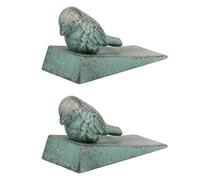 HEATSHAKING Fermo per Porta in Ghisa a Forma di Volatile Verde 2 Pezzi | Stile Vintage Rustico, per Cucina e Ricambio Domestico, Anti-graffio, Migliora la Praticità