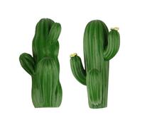 HEATSHAKING Ganci da Parete a Forma di Cactus Verde 2 Pezzi in Resina