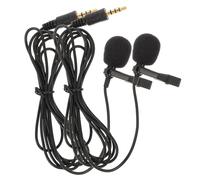 HEATSHAKING Microfono Lavalier 3.5mm per Registrazione Audio, Clip Portatile Doppio 2 Pezzi, Materiale Aps Supporto Antiurto, per Laptop e Tablet in Aula o Karaoke