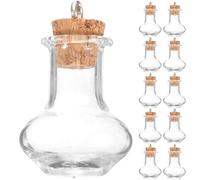 HEATSHAKING Mini Bottiglie di Vetro Trasparente 20 Pezzi a Forma di Vaso Tappo in Sughero, Resistenti All'usura e Buona Tenuta, per Artigianato e Matrimoni