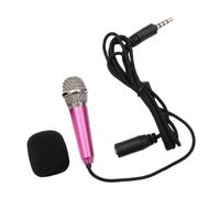 HEATSHAKING Mini Microfono Portatile Wireless Per k Karaoke Compatibile Con Smartphone e Pc Leggero e Facile Da Trasportare Per Registrazioni e Chat Online Colore Rosa Con Cavo Auricolari