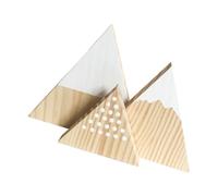 HEATSHAKING Ornamenti Triangolari a Forma di Montagna di Neve Decorazione Semplice e Creativa e Legno Bianco 3 Pezzi per Arredamento Casa e Disposizioni della Stanza per Arredamento Casa