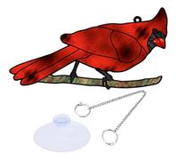 HEATSHAKING Ornamento Sospeso a Forma di Volatile Rosso con Catena Decorazione da Appendere in Acrilico Raffinato e Naturale per Finestre per Giardino e Parete