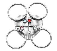 HEATSHAKING Portachiavi Cuore Puzzle Cristalli, Lega di Zinco, Argento | Decorazione per Borsa e Cerniera, Set per Quattro Amiche, Design Moderno, Regalo Amicizia