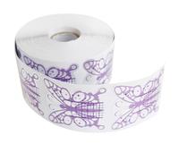 HEATSHAKING Rotolo da 500pezzi di Forme Guida per Unghie a Farfalla Porpora in Pvc, Accessori per Unghie Facili da Usare la Pratica delle Principianti