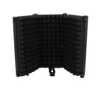 HEATSHAKING Scudo Isolante per Microfono Antivento Pieghevole a Tre Pannelli Assorbimento Acustico in Abs e Spugna, Angolo Regolabile, Accessorio Portatile per Studio e Palco